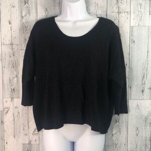Lane Bryant Black Silver Speck Crop Sweater 22/24